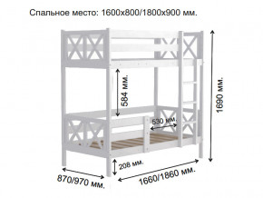 Кровать 2-х ярусная Аист-2 Классика белый 1600х800 мм в Красновишерске - krasnovishersk.magazinmebel.ru | фото - изображение 2