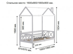 Кровать Домик Аист-1 Прованс белый 1600х800 в Красновишерске - krasnovishersk.magazinmebel.ru | фото - изображение 2